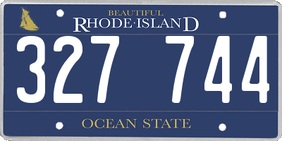 RI license plate 327744