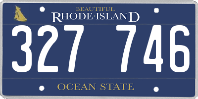 RI license plate 327746