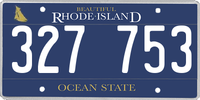 RI license plate 327753