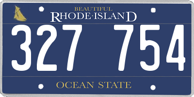 RI license plate 327754