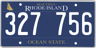 RI license plate 327756
