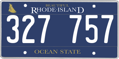 RI license plate 327757