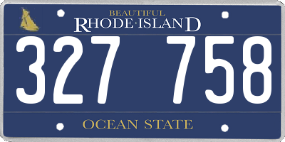 RI license plate 327758