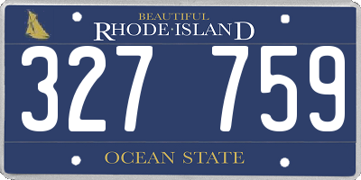 RI license plate 327759