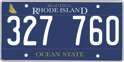 RI license plate 327760