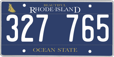 RI license plate 327765