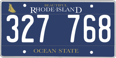 RI license plate 327768