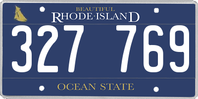 RI license plate 327769