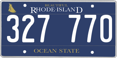 RI license plate 327770