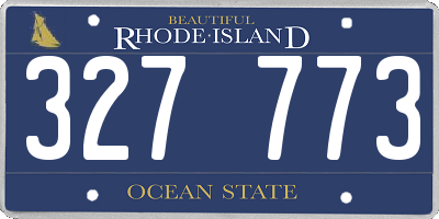 RI license plate 327773