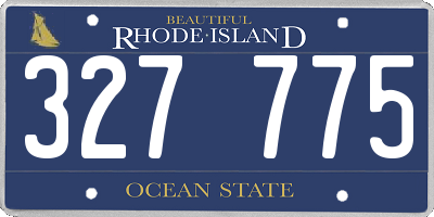 RI license plate 327775