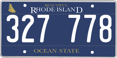 RI license plate 327778