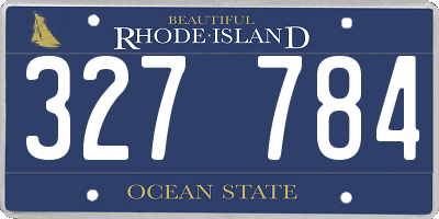 RI license plate 327784