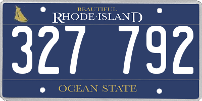 RI license plate 327792