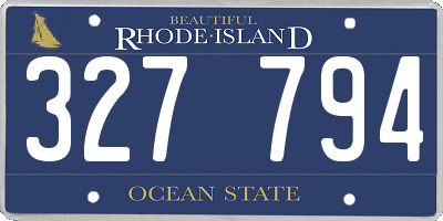 RI license plate 327794