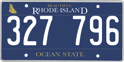 RI license plate 327796