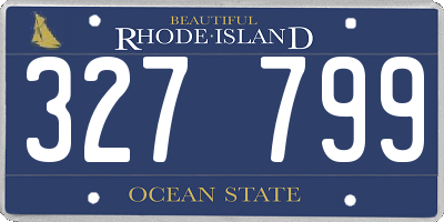 RI license plate 327799