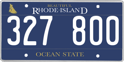 RI license plate 327800