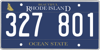 RI license plate 327801