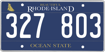 RI license plate 327803