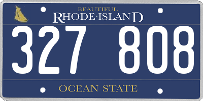 RI license plate 327808