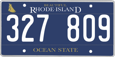 RI license plate 327809