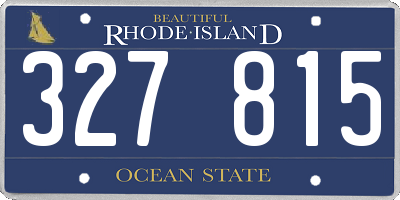 RI license plate 327815