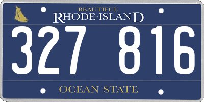 RI license plate 327816
