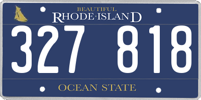 RI license plate 327818