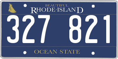 RI license plate 327821