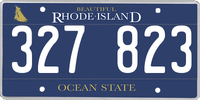 RI license plate 327823