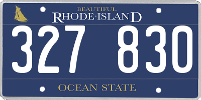 RI license plate 327830
