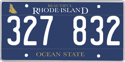 RI license plate 327832