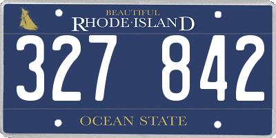 RI license plate 327842