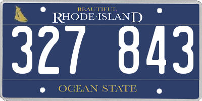RI license plate 327843