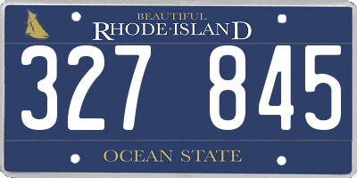 RI license plate 327845