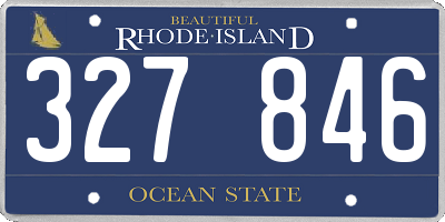 RI license plate 327846