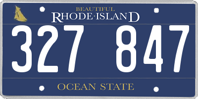 RI license plate 327847