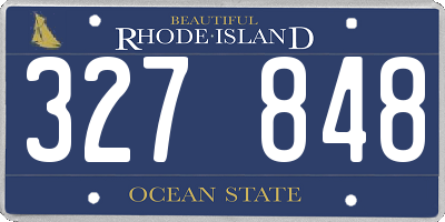 RI license plate 327848