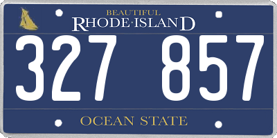 RI license plate 327857