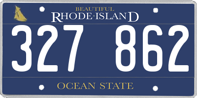 RI license plate 327862