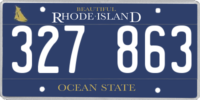 RI license plate 327863