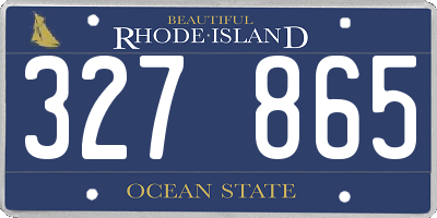 RI license plate 327865