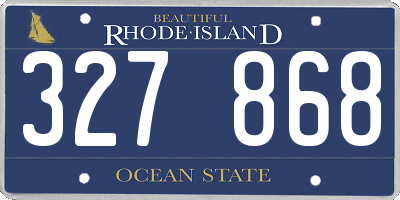 RI license plate 327868