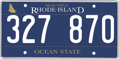 RI license plate 327870
