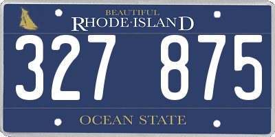 RI license plate 327875