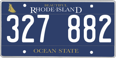 RI license plate 327882