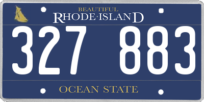RI license plate 327883