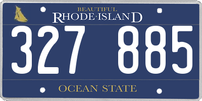 RI license plate 327885
