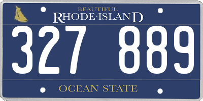 RI license plate 327889